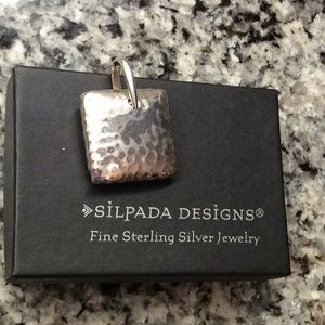 Silpada Hammered Square Puff Pendant